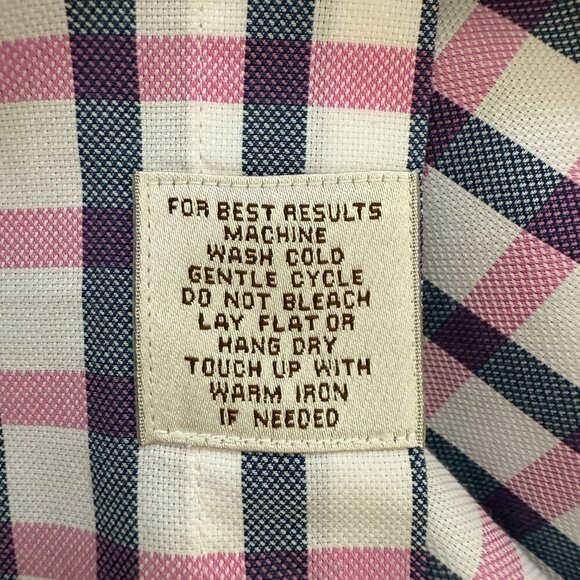 Peter Millar Plaid Button Up Dress Shirt Men's Large White Preppy Career Formal - Picture 13 of 13